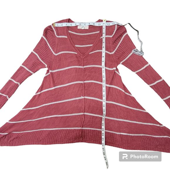Pink Republic sweater coral pink striped size small - Picture 8 of 8
